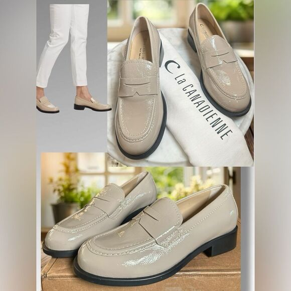 NEW LA CANADIENNE Womens Leather Slip On Loafers Shoes Size 6.5 - Picture 1 of 14